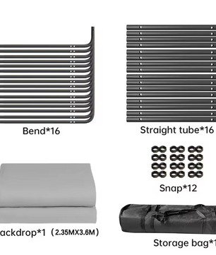 Achtergrond Standaard 240 × 400 cm met Green Screen en Clips – Fotografie en Video Set