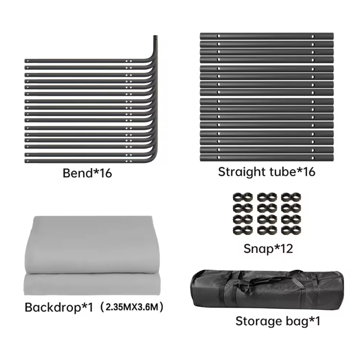 Achtergrond Standaard 240 × 400 cm met Green Screen en Clips – Fotografie en Video Set