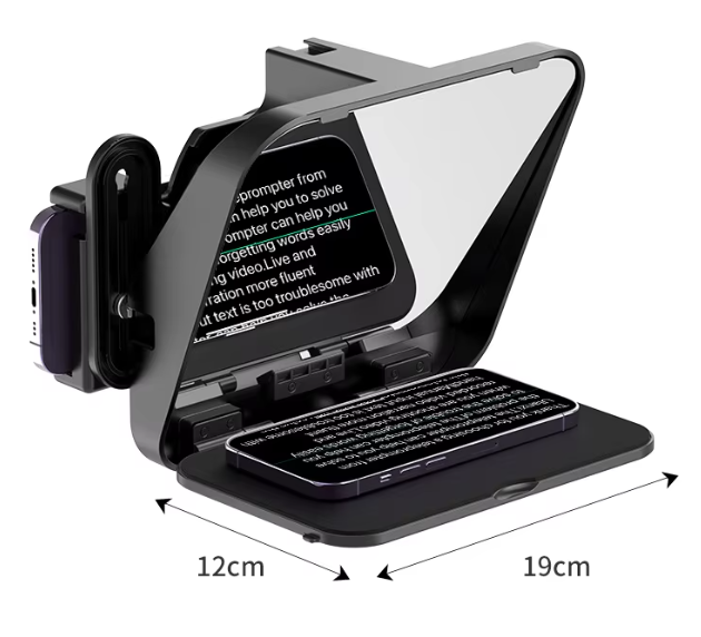 Universele Teleprompter voor DSLR, Smartphone en Tablet – Inclusief Adapterringen