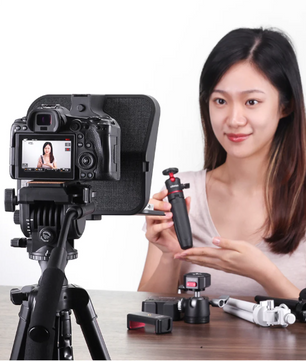 Universele Teleprompter voor DSLR, Smartphone en Tablet – Inclusief Adapterringen