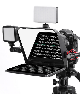 Universele Teleprompter voor DSLR, Smartphone en Tablet – Inclusief Adapterringen