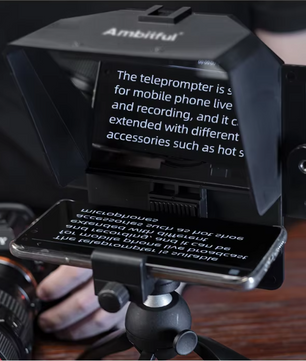 Mini Teleprompter voor Smartphone en DSLR – Met Afstandsbediening