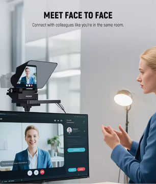 2-in-1 Teleprompter 11" met Ingebouwde Monitor – Screen Mirroring en Universele Montage