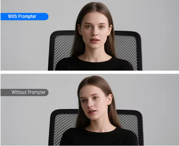 2-in-1 Teleprompter 11" met Ingebouwde Monitor – Screen Mirroring en Universele Montage