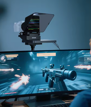 2-in-1 Teleprompter 11" met Ingebouwde Monitor – Screen Mirroring en Universele Montage