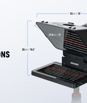 2-in-1 Teleprompter 11" met Ingebouwde Monitor – Screen Mirroring en Universele Montage