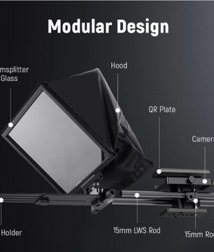 Modulaire Teleprompter 12" met 15mm LWS Rod Clamp en App Control