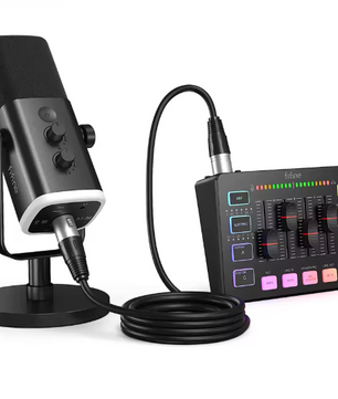 Gaming Audio Set met XLR Microfoon, Mixer en Headset – 48V Phantom Power