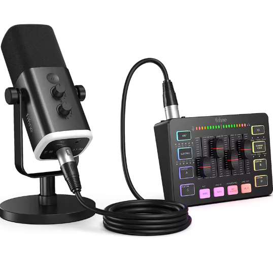 Gaming Audio Set met XLR Microfoon, Mixer en Headset – 48V Phantom Power
