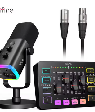 Gaming Audio Set met XLR Microfoon, Mixer en Headset – 48V Phantom Power