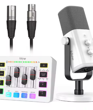 Gaming Audio Set met XLR Microfoon, Mixer en Headset – 48V Phantom Power