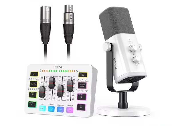 Gaming Audio Set met XLR Microfoon, Mixer en Headset – 48V Phantom Power