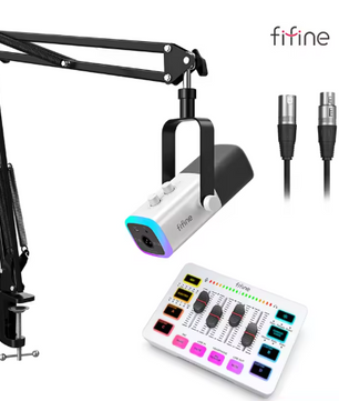 Gaming Audio Set met XLR Microfoon, Mixer en Headset – 48V Phantom Power