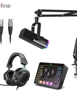 Gaming Audio Set met XLR Microfoon, Mixer en Headset – 48V Phantom Power