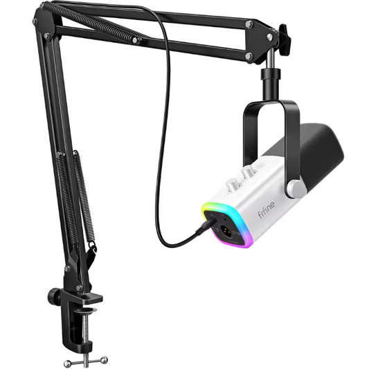 XLR/USB Gaming Microfoon Kit met Arm en RGB – Dynamische Mic Set