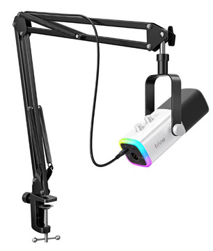 XLR/USB Gaming Microfoon Kit met Arm en RGB – Dynamische Mic Set