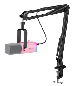 XLR/USB Gaming Microfoon Kit met Arm en RGB – Dynamische Mic Set