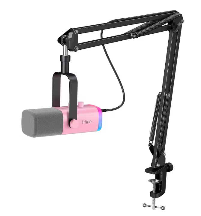 XLR/USB Gaming Microfoon Kit met Arm en RGB – Dynamische Mic Set