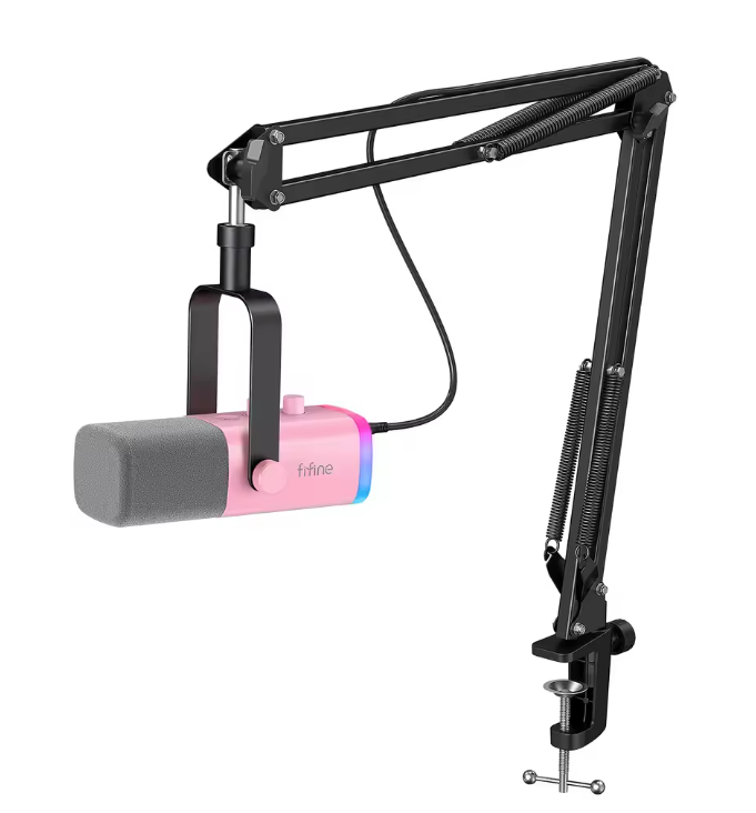 XLR/USB Gaming Microfoon Kit met Arm en RGB – Dynamische Mic Set