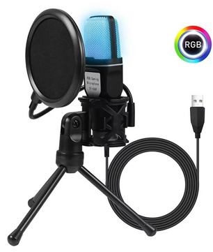 Professionele USB Condensator Microfoon Kit voor Gaming, Streaming en Podcast – Omnidirectionele Studio Microfoon voor PC en Laptop