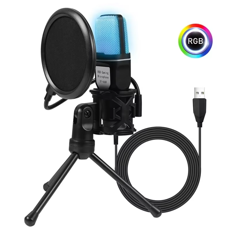 Professionele USB Condensator Microfoon Kit voor Gaming, Streaming en Podcast – Omnidirectionele Studio Microfoon voor PC en Laptop