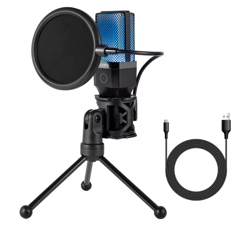 Professionele USB Condensator Microfoon Kit voor Gaming, Streaming en Podcast – Omnidirectionele Studio Microfoon voor PC en Laptop