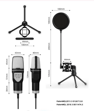 Professionele USB Condensator Microfoon Kit voor Gaming, Streaming en Podcast – Omnidirectionele Studio Microfoon voor PC en Laptop