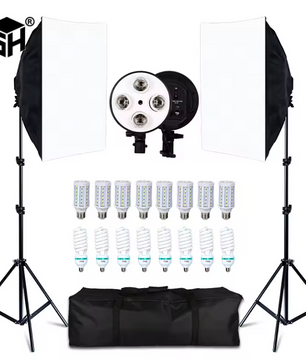 50 × 70 cm Softbox Set met 8 LED Lampen – Studio Verlichting Kit