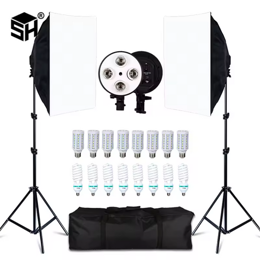 50 × 70 cm Softbox Set met 8 LED Lampen – Studio Verlichting Kit