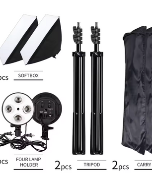 50 × 70 cm Softbox Set met 8 LED Lampen – Studio Verlichting Kit