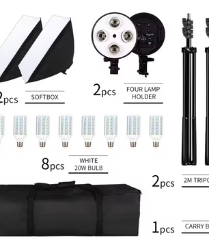 50 × 70 cm Softbox Set met 8 LED Lampen – Studio Verlichting Kit