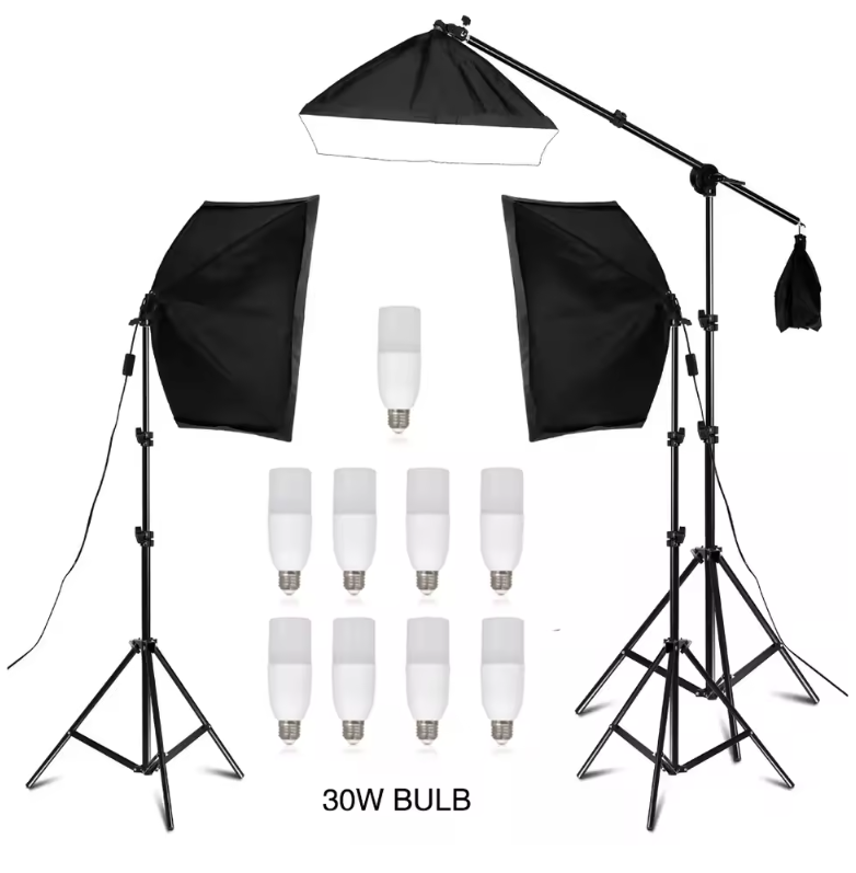 50 × 70 cm Softbox Set met 8 LED Lampen – Studio Verlichting Kit