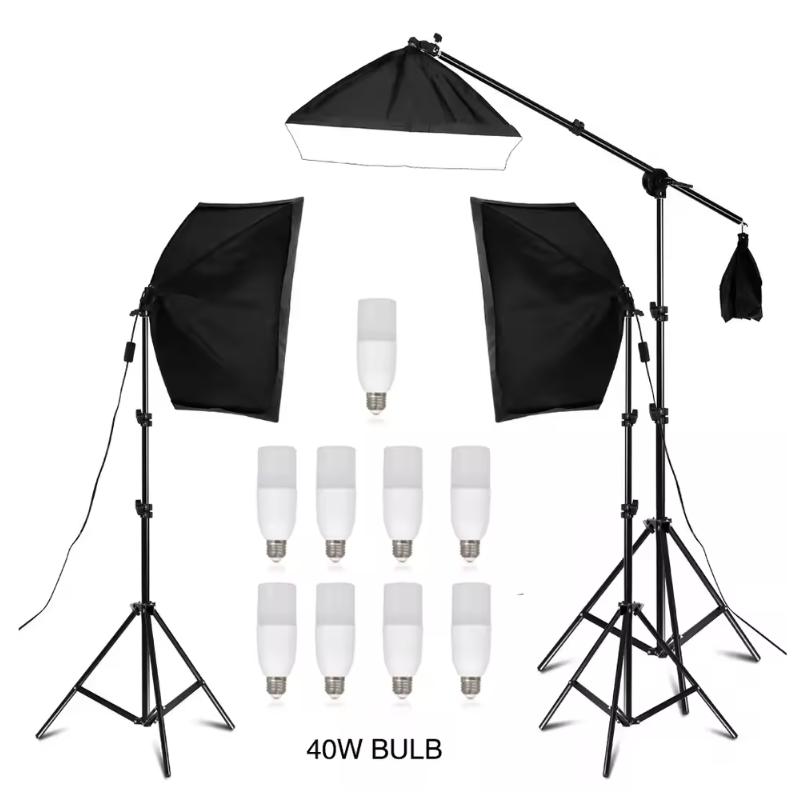 50 × 70 cm Softbox Set met 8 LED Lampen – Studio Verlichting Kit