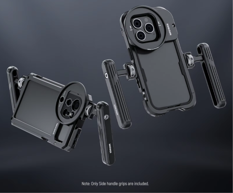 Set van 2 Aluminium Handgrepen voor Smartphone Video Rig – 360° Draaibare Side en Top Handles voor Filmen en Vloggen