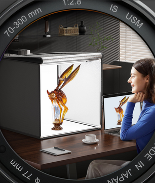 Opvouwbare Fotostudio Lichtbox 60 × 60 cm – LED Product Fotografie Tent met Dimbare Verlichting en 6 Achtergronden