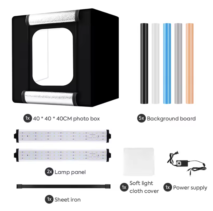 Professionele Fotostudio Lichtbox – Grote Productfotografie Tent met 4 LED Panelen en Dimbare Verlichting