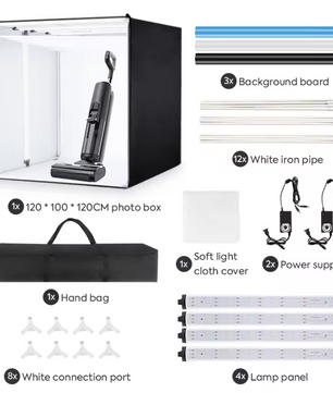 Professionele Fotostudio Lichtbox – Grote Productfotografie Tent met 4 LED Panelen en Dimbare Verlichting