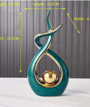 Scandinavisch Keramisch Decoratiebeeld – Moderne Nordic Woondecoratie voor Woonkamer en Bureau