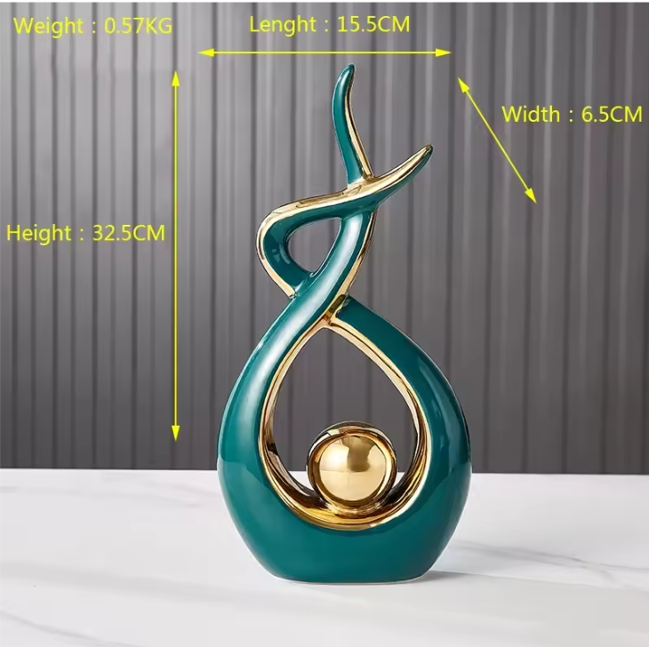 Scandinavisch Keramisch Decoratiebeeld – Moderne Nordic Woondecoratie voor Woonkamer en Bureau