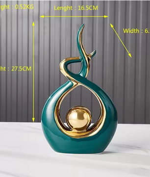 Scandinavisch Keramisch Decoratiebeeld – Moderne Nordic Woondecoratie voor Woonkamer en Bureau