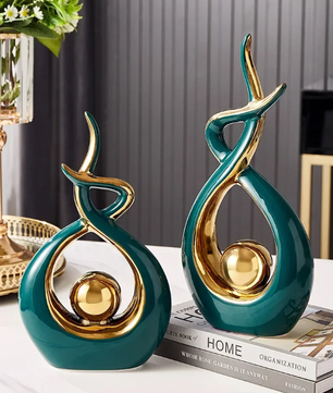 Scandinavisch Keramisch Decoratiebeeld – Moderne Nordic Woondecoratie voor Woonkamer en Bureau