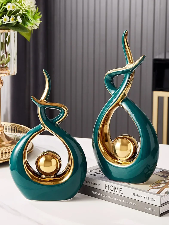 Scandinavisch Keramisch Decoratiebeeld – Moderne Nordic Woondecoratie voor Woonkamer en Bureau