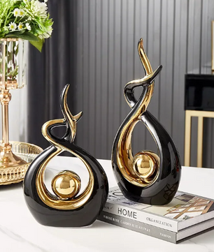 Scandinavisch Keramisch Decoratiebeeld – Moderne Nordic Woondecoratie voor Woonkamer en Bureau