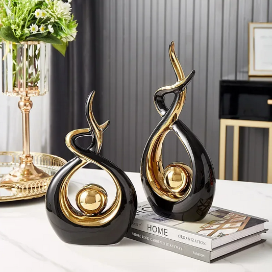 Scandinavisch Keramisch Decoratiebeeld – Moderne Nordic Woondecoratie voor Woonkamer en Bureau