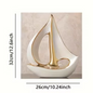 Keramisch Zeilboot Decoratiebeeld – Luxe Moderne Woondecoratie Sculptuur voor Woonkamer en Bureau