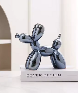 Keramisch Balloon Dog Decoratiebeeld 21 cm – Moderne Abstracte Hond Sculptuur voor Woonkamer en Bureau