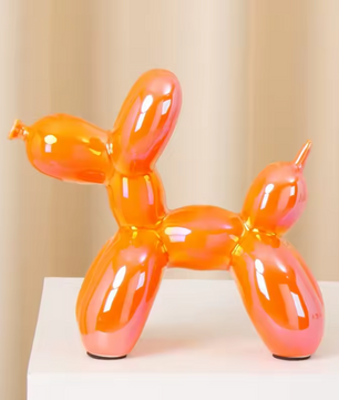 Keramisch Balloon Dog Decoratiebeeld 21 cm – Moderne Abstracte Hond Sculptuur voor Woonkamer en Bureau