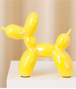 Keramisch Balloon Dog Decoratiebeeld 21 cm – Moderne Abstracte Hond Sculptuur voor Woonkamer en Bureau