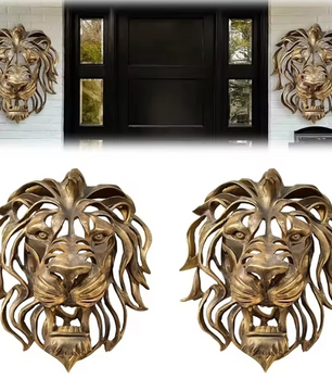 Leeuwenkop Wanddecoratie – Luxe Wandsculptuur van Resin met Gedetailleerd Reliëf