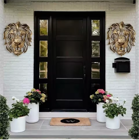 Leeuwenkop Wanddecoratie – Luxe Wandsculptuur van Resin met Gedetailleerd Reliëf